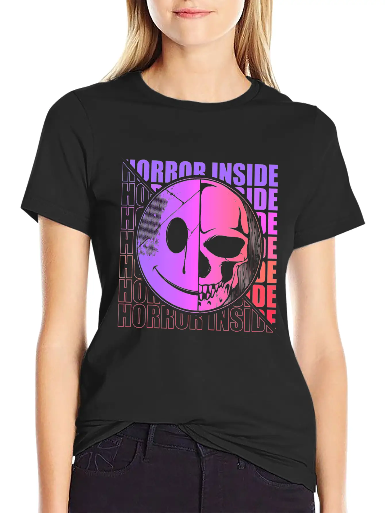 Zombie Horror Film Outfit Film Festival Halloween Classic Crew Neck Graphic Tee – Everyday Minimal Look