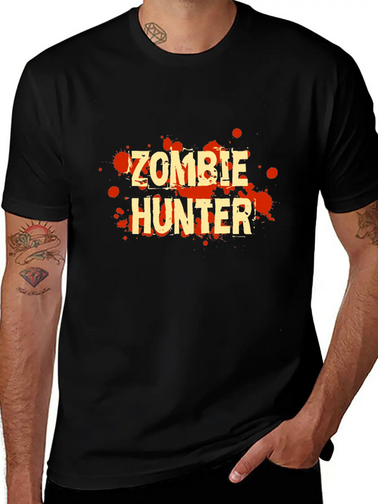 Zombie Hunter Blood Splatter Breathable Soft Cotton T-Shirt – Timeless Casual Look