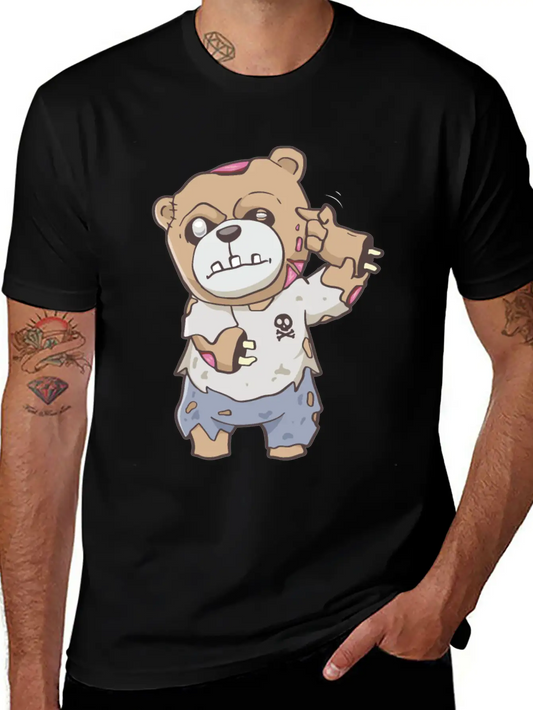 Zombiecore Aesthetic Zombie Bear Pastel Goth Lightweight Cotton T-Shirt – Daily Comfort Graphic Shirt