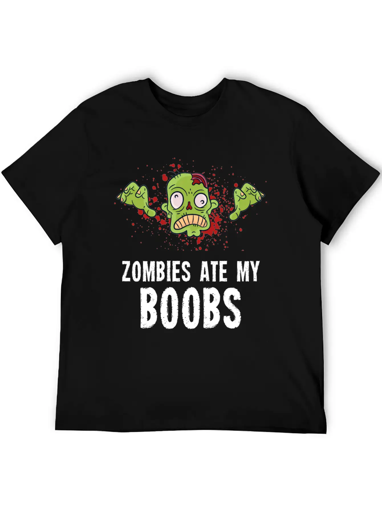 Zombies Ate My Boobs Breast Cancer Awareness Funny Casual Graphic T-Shirt – Simple And Comfortable Daily Wear