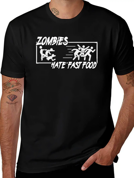 Zombies Hate Fast Food Lightweight Cotton T-Shirt – Daily Comfort Graphic Shirt